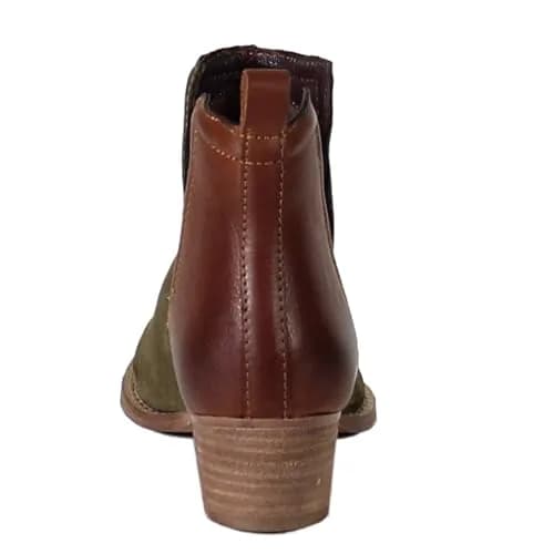 Diba True Stop By Pull On Round Toe Casual Boots Ankle Low Heel 8 US | Green, 1.5-inch Heel, Suede & Leather thumbnail 5