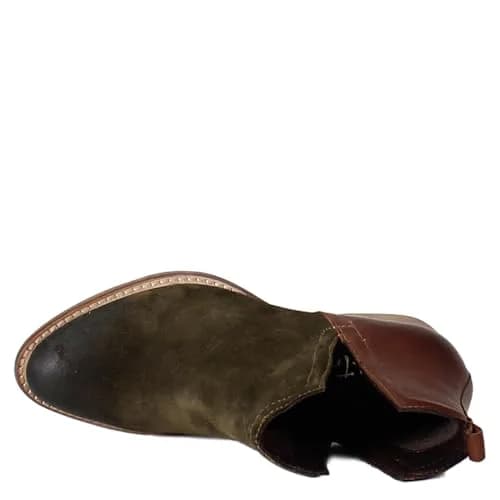 Diba True Stop By Pull On Round Toe Casual Boots Ankle Low Heel 8 US | Green, 1.5-inch Heel, Suede & Leather thumbnail 6