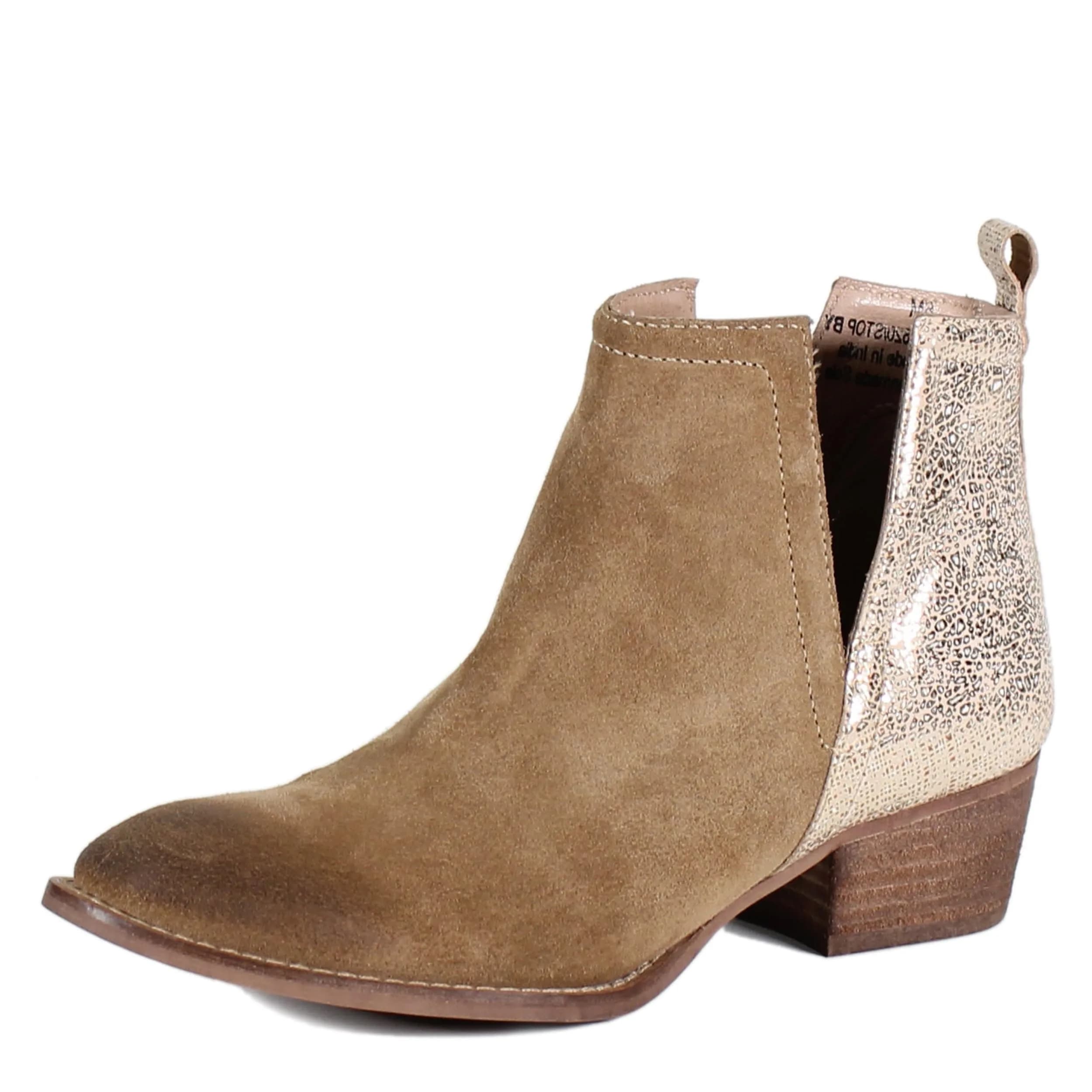 Diba True Stop By Metallic Pull On Casual Boots 9.5 M | Ankle Low Heel 1-2" with Western Flair
