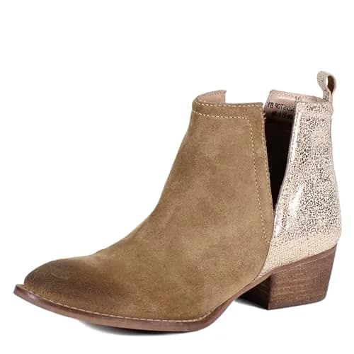 Diba True Stop By Metallic Pull On Casual Boots 9.5 M | Ankle Low Heel 1-2" with Western Flair thumbnail 1