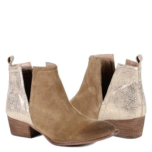 Diba True Stop By Metallic Pull On Casual Boots 9.5 M | Ankle Low Heel 1-2" with Western Flair thumbnail 3