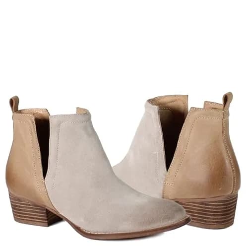 Diba True Womens Boots Stop By Pull On Round Toe Casual Ankle Low Heel 1-2" Beige Size 7 M thumbnail 3