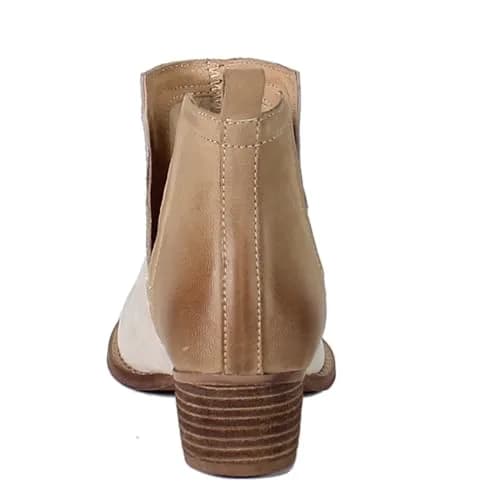 Diba True Stop By Pull On Round Toe Casual Boots Ankle Low Heel 11 M | Beige Leather & Suede thumbnail 5