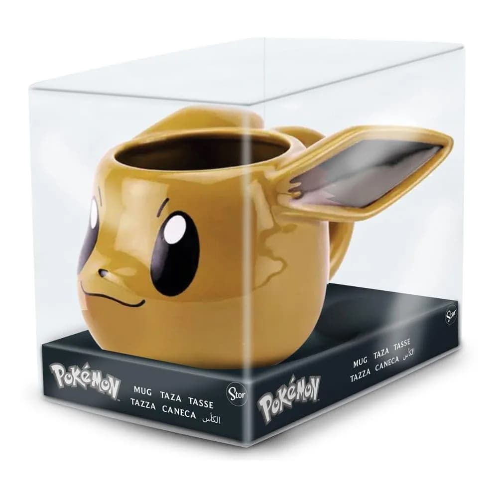 Stor Pokemon Eevee 3D Mug 385ml | Blue Plastic Mug with Eevee Design, Dishwasher Safe