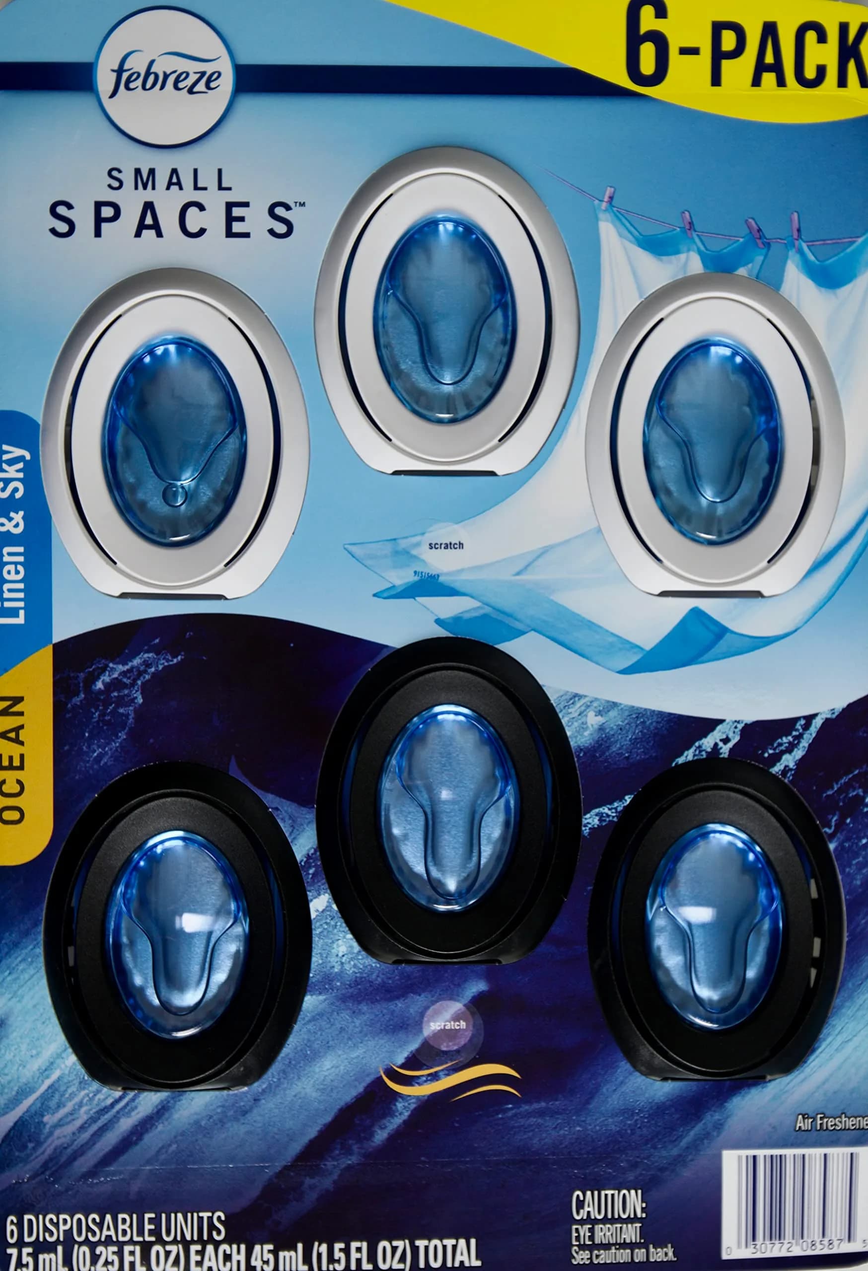 Febreze Small Spaces Unstopables Variety Pack Air Fresheners 5ml (0.25 fl oz) (6 Count) | Odor Control for Small Rooms - main product image