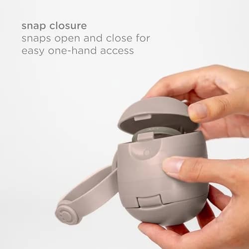 Ubbi On-The-Go Dual Pacifier Holder with Strap, Taupe | Keeps Pacifiers Clean & Organized thumbnail 5
