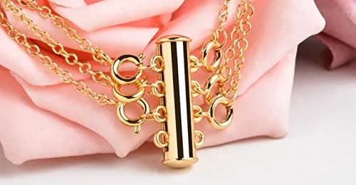 OHINGLT Magnetic Necklace Layering Clasps - 4 Piece Set (2x 15mm, 2x 20mm) - Gold & Silver Plated Brass thumbnail 5