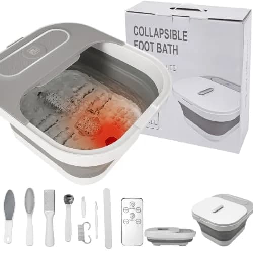 UNIFULL Collapsible Foot Spa Bath with Heat, Remote Control, Shiatsu Rollers & Bubble Jets for Relaxation thumbnail 1