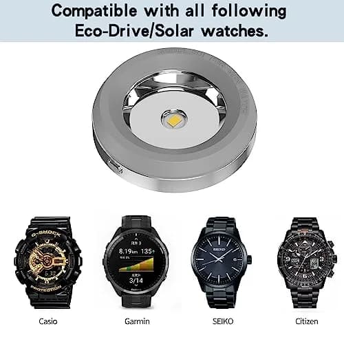 ROUNKIN Solar Watch Charging Stand for Casio/Citizen/Seiko/Garmin Solar Watches, 10.6cm (3.93") | Fast Heat Dissipation Metal Base thumbnail 6