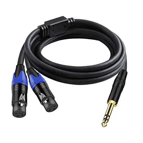Seefeful 6.35mm TRS to Dual XLR Microphone Cable 0.3m | High Fidelity Audio thumbnail 1