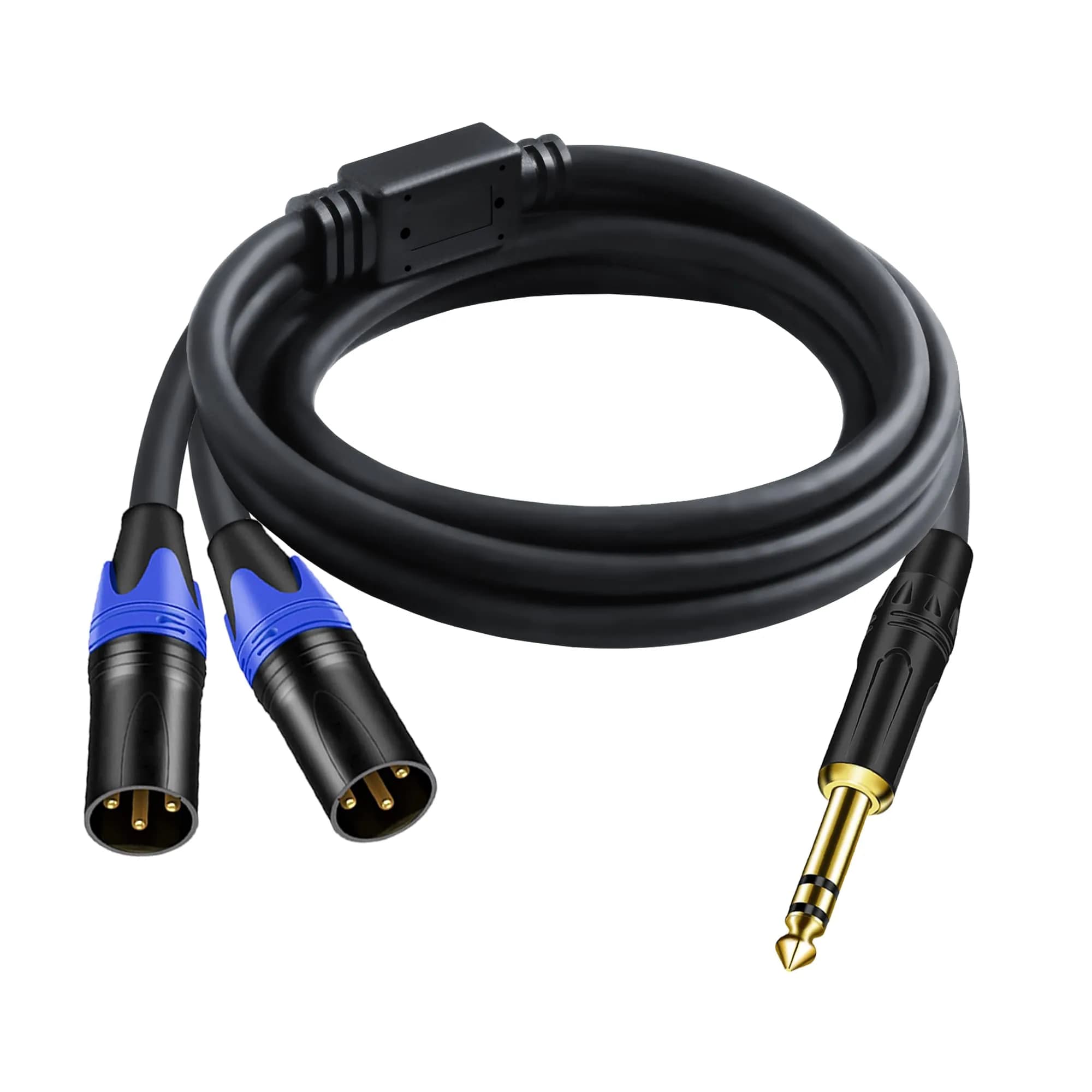 Seefeful Dual Female XLR to 1/4 inch TRS Stereo Cable 11.8 Inches | Unbalanced Microphone Patch Cord — 1/4 Inch TRS to Dual XLR Male - 5 FT