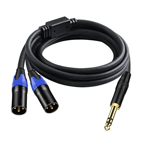 Seefeful 1/4 TRS to DualXLR Cable 6.35mm | Noise-Free Audio Signal (70-120 chars) thumbnail 1