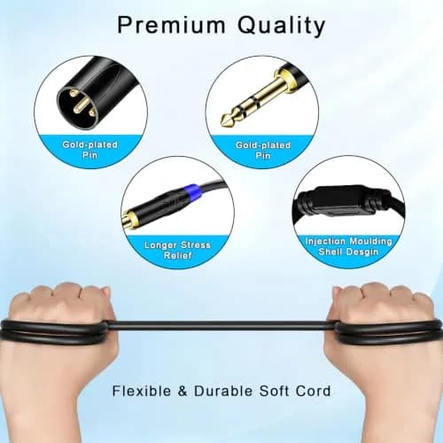 Seefeful 1/4 TRS to DualXLR Cable 6.35mm | Noise-Free Audio Signal (70-120 chars) thumbnail 3