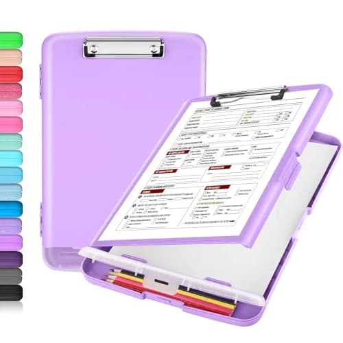 Sooez Storage Clipboard with Pen Holder, Lavender Purple, 8.5 x 11 Inch | School Organization for Students & Teachers - main product image