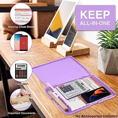 Sooez Storage Clipboard with Pen Holder, Lavender Purple, 8.5 x 11 inches | Durable Polypropylene Case for School & Office thumbnail 5
