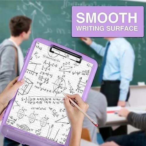 Sooez Storage Clipboard with Pen Holder, Lavender Purple, 8.5 x 11 inches | Durable Polypropylene Case for School & Office thumbnail 6
