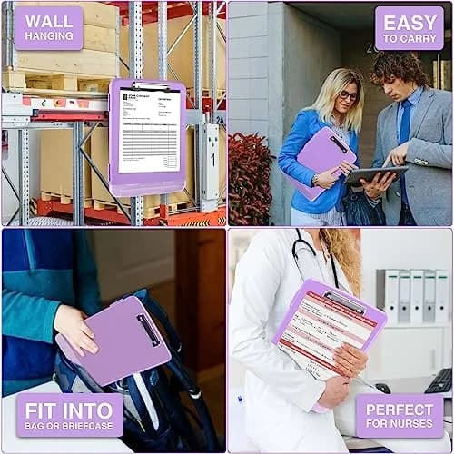 Sooez Storage Clipboard with Pen Holder, Lavender Purple, 8.5 x 11 inches | Durable Polypropylene Case for School & Office thumbnail 7