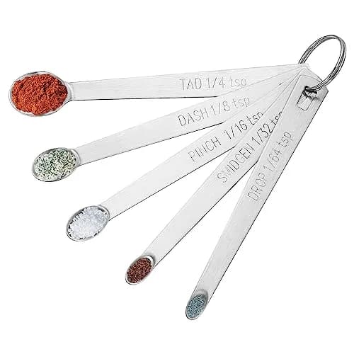 Cuttte Tiny Measuring Spoons Set 1/64 to 1/4 tsp | Stainless Steel Mini Spoons for Powders & Spices thumbnail 1