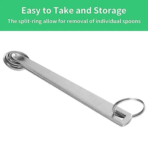 Cuttte Tiny Measuring Spoons Set 1/64 to 1/4 tsp | Stainless Steel Mini Spoons for Powders & Spices thumbnail 5