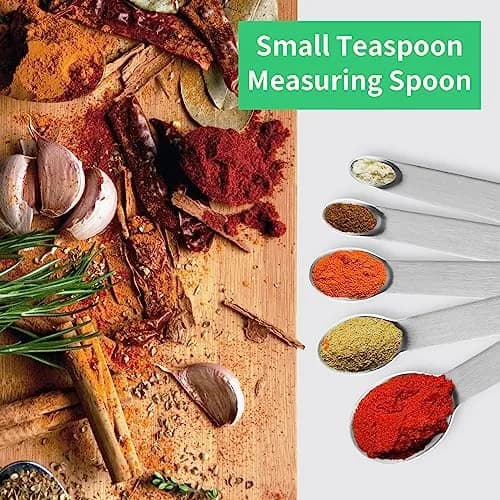 Cuttte Tiny Measuring Spoons Set 1/64 to 1/4 tsp | Stainless Steel Mini Spoons for Powders & Spices thumbnail 3