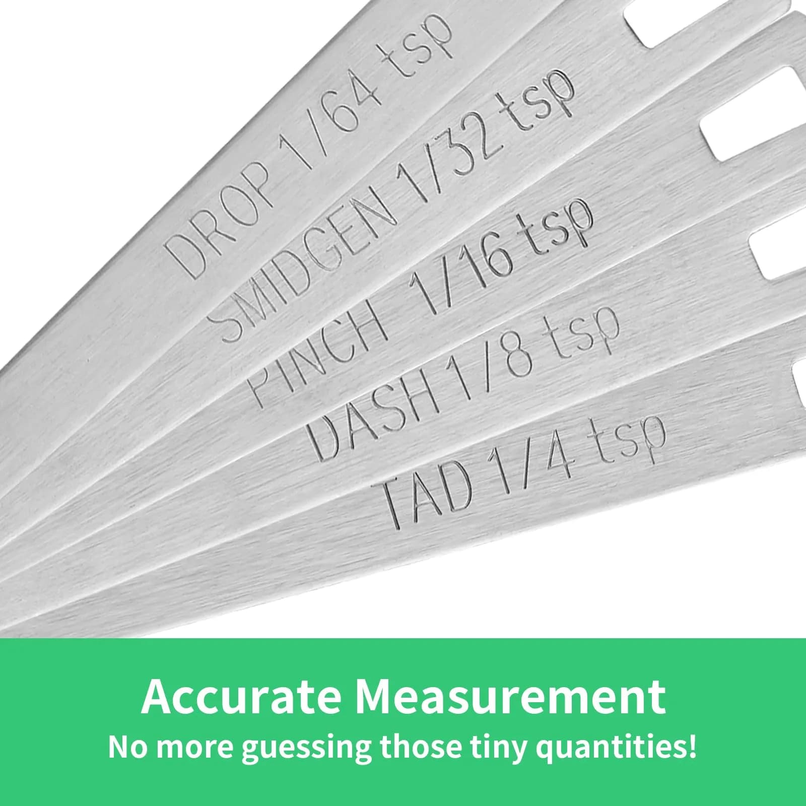 Cuttte Tiny Measuring Spoons Set 1/64 to 1/4 tsp | Stainless Steel Mini Spoons for Powders & Spices - view 4