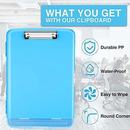 Sooez Storage Clipboard with Pen Holder 36.8 cm (14.5 in) | Holds 200+ Sheets & Pens thumbnail 4