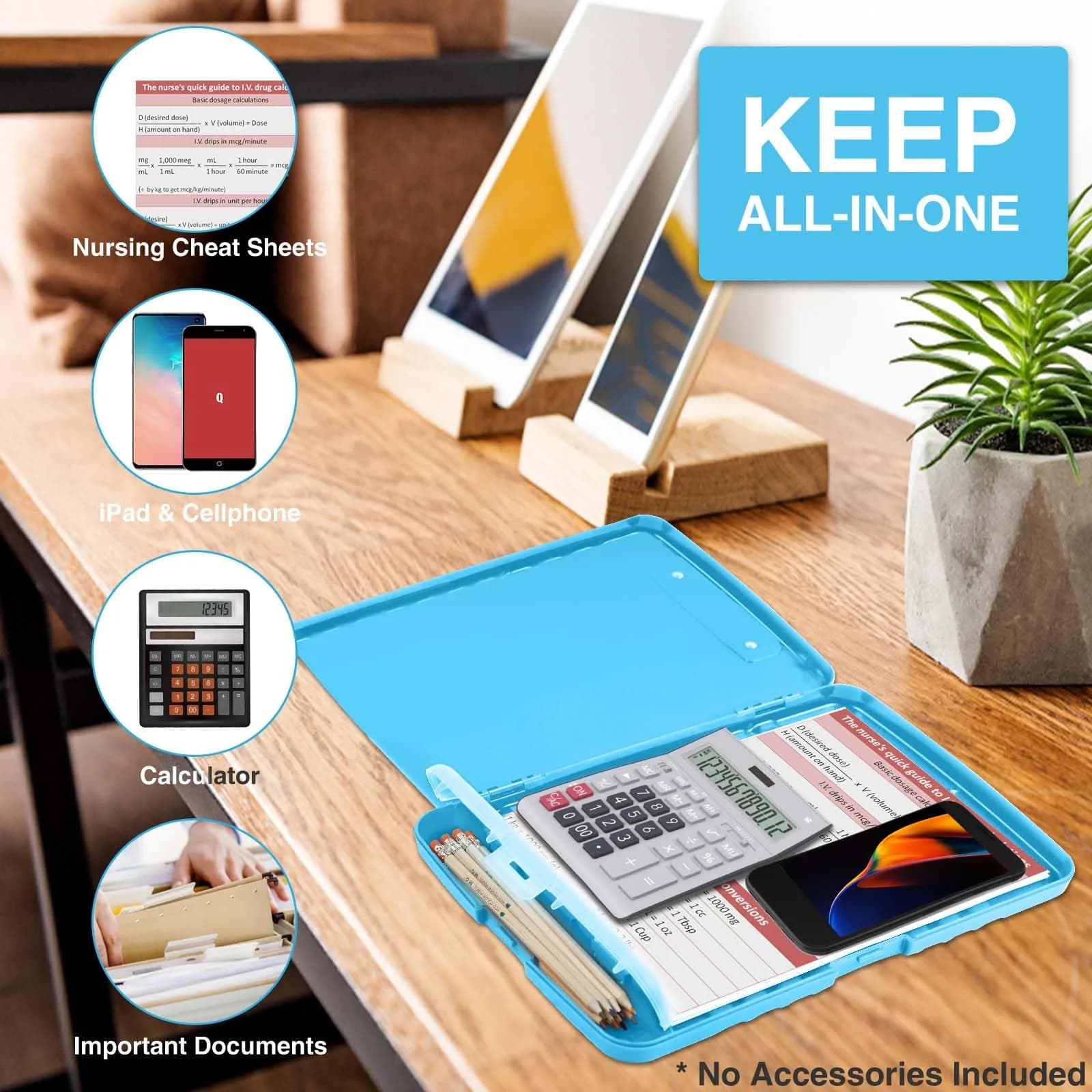 Sooez Storage Clipboard with Pen Holder 36.8 cm (14.5 in) | Holds 200+ Sheets & Pens - view 5