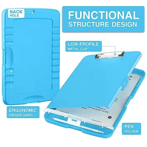 Sooez Storage Clipboard with Pen Holder 36.8 cm (14.5 in) | Holds 200+ Sheets & Pens thumbnail 2