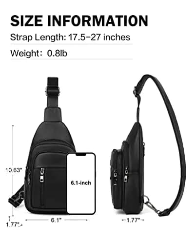MASINTOR Sling Bag for Women, Crossbody Fanny Pack, Black | Durable Faux Leather, Adjustable Strap thumbnail 4