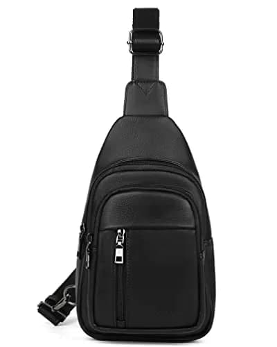 MASINTOR Sling Bag for Women, Crossbody Fanny Pack, Black | Durable Faux Leather, Adjustable Strap thumbnail 7