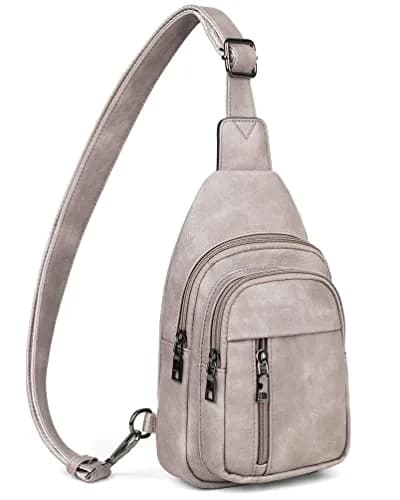 MASINTOR Sling Bag for Women, Grey | Adjustable Faux Leather Crossbody & Fanny Pack thumbnail 1