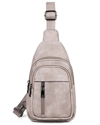 MASINTOR Sling Bag for Women, Grey | Adjustable Faux Leather Crossbody & Fanny Pack thumbnail 7