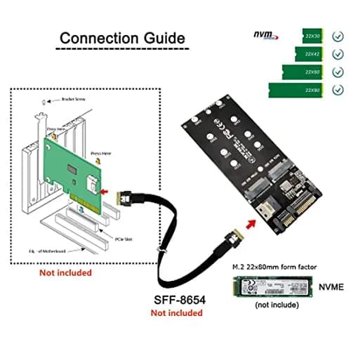 chenyang M.2 NVME PCIe SSD to SFF-8654 & NGFF SATA SSD to SATA Combo Adapter | PCIe 3.0 x4 thumbnail 4