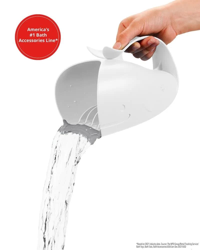 Skip Hop MOBY Tear-Free Bath Rinser Cup with Waterfall Spout, White (710 mL / 24 Fl Oz) | Gentle on Eyes & Ears - view 2