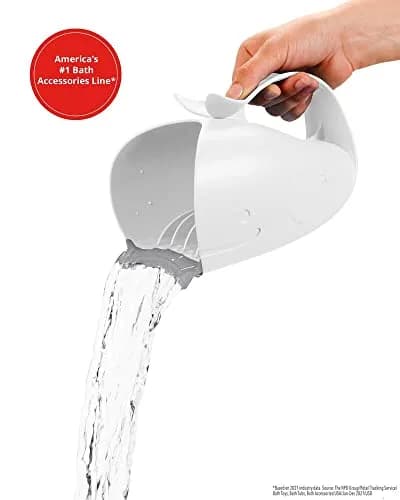 Skip Hop MOBY Tear-Free Bath Rinser Cup with Waterfall Spout, White (710 mL / 24 Fl Oz) | Gentle on Eyes & Ears thumbnail 2
