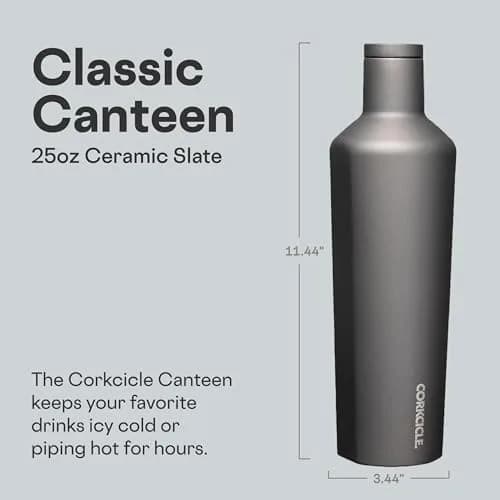 Corkcicle Classic Canteen 25 oz (740 ml) Triple Insulated Bottle | Ceramic Slate thumbnail 2