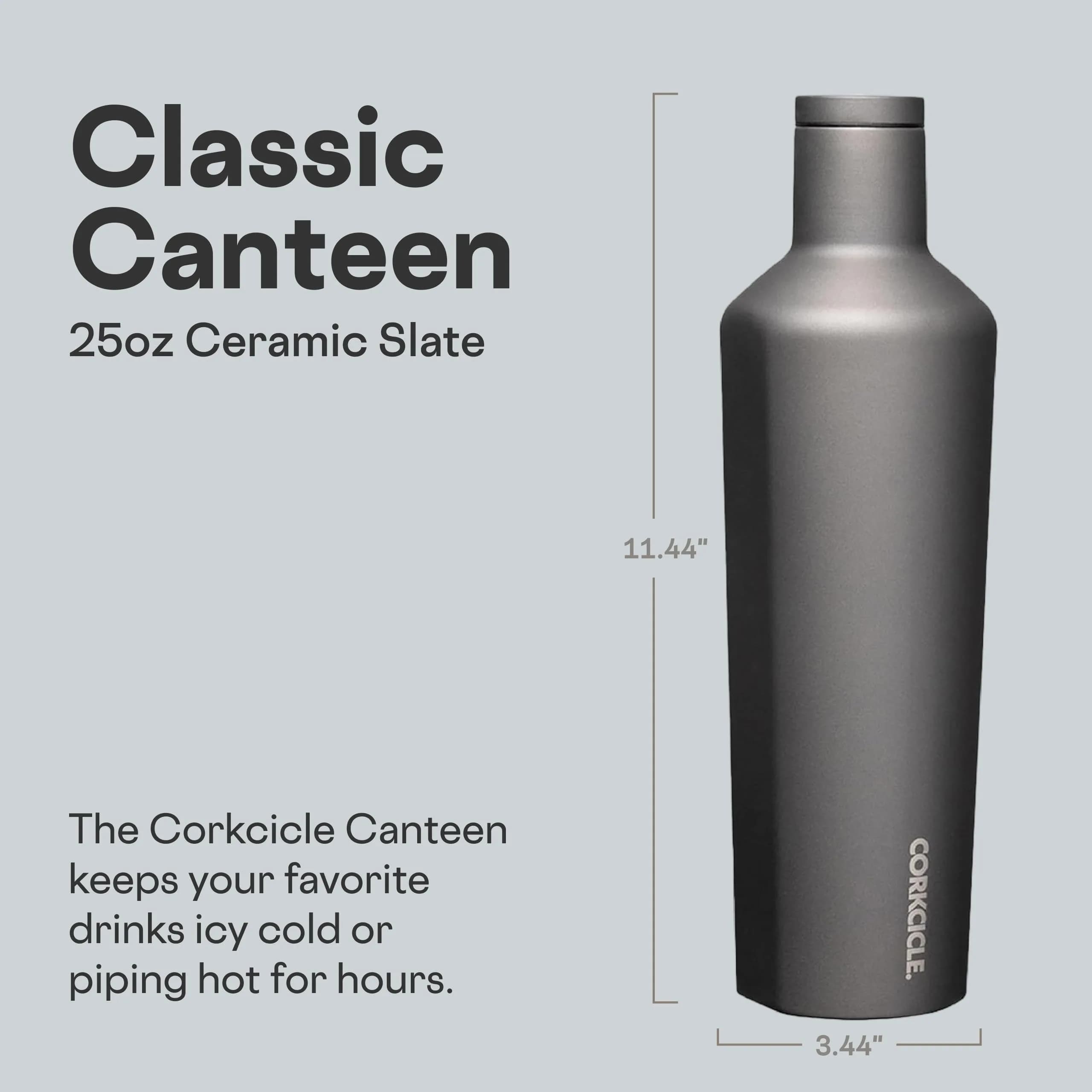 Corkcicle Classic Canteen 25 oz (740 ml) Triple Insulated Bottle | Ceramic Slate - view 2