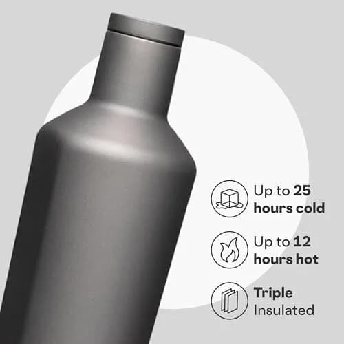 Corkcicle Classic Canteen 25 oz (740 ml) Triple Insulated Bottle | Ceramic Slate thumbnail 3