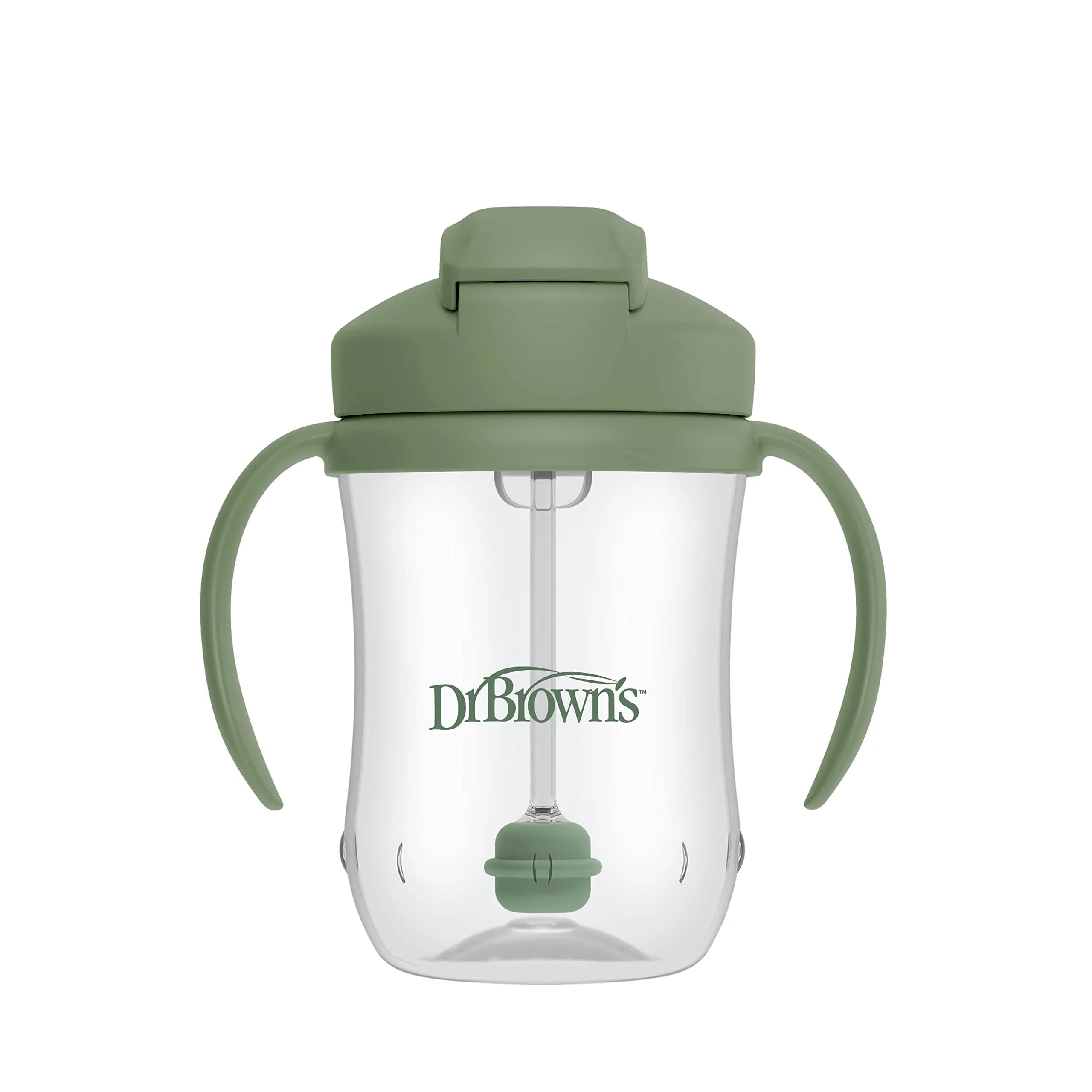 Dr. Brown's Milestones Baby's First Straw Cup, Olive Green, 270ml (9 oz) | Spill-Proof & BPA-Free - view 7