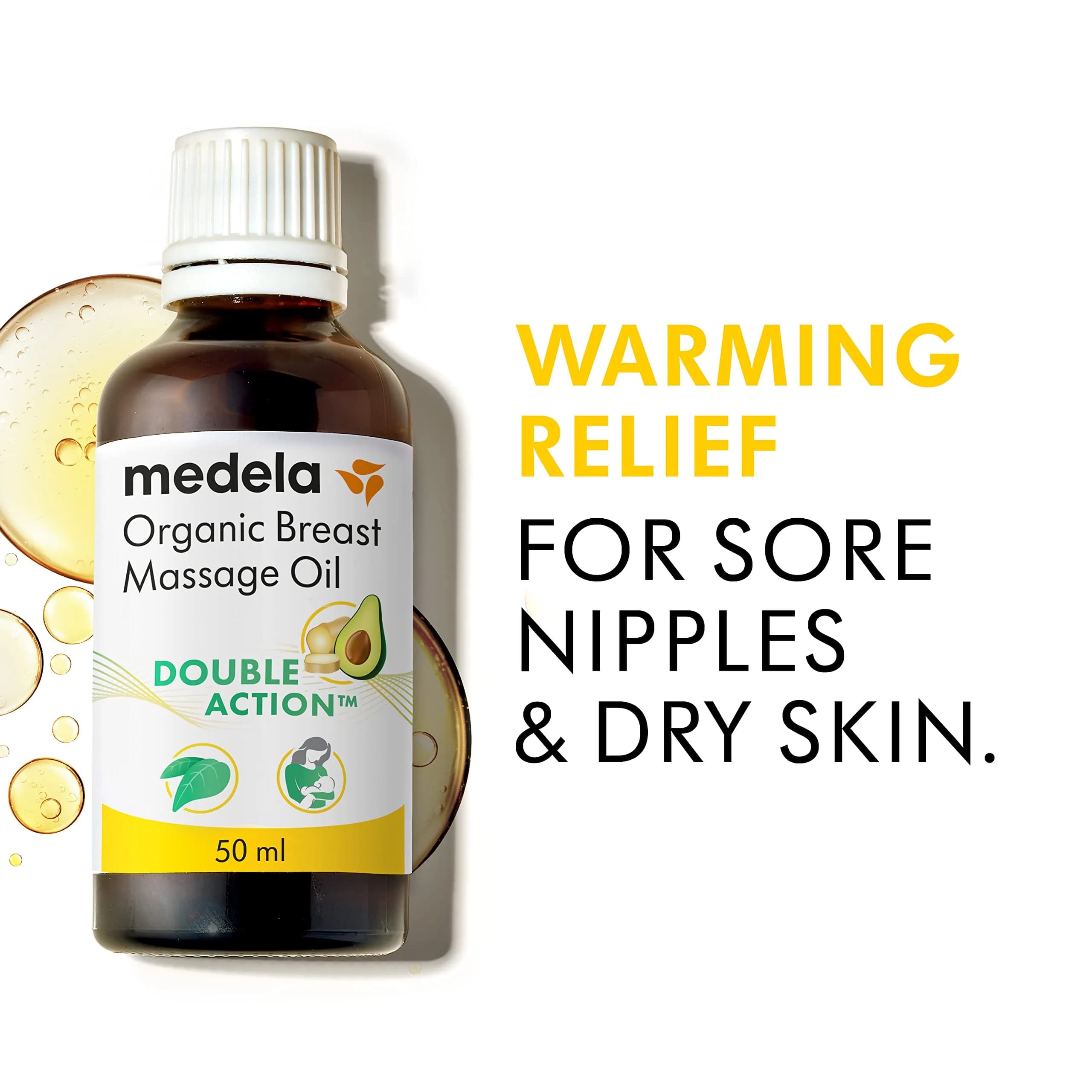 Medela Organic Breast Massage Oil for Breastfeeding Mothers, 50ml (1.69 fl. oz). | USDA Organic & Vegan Formula - view 2