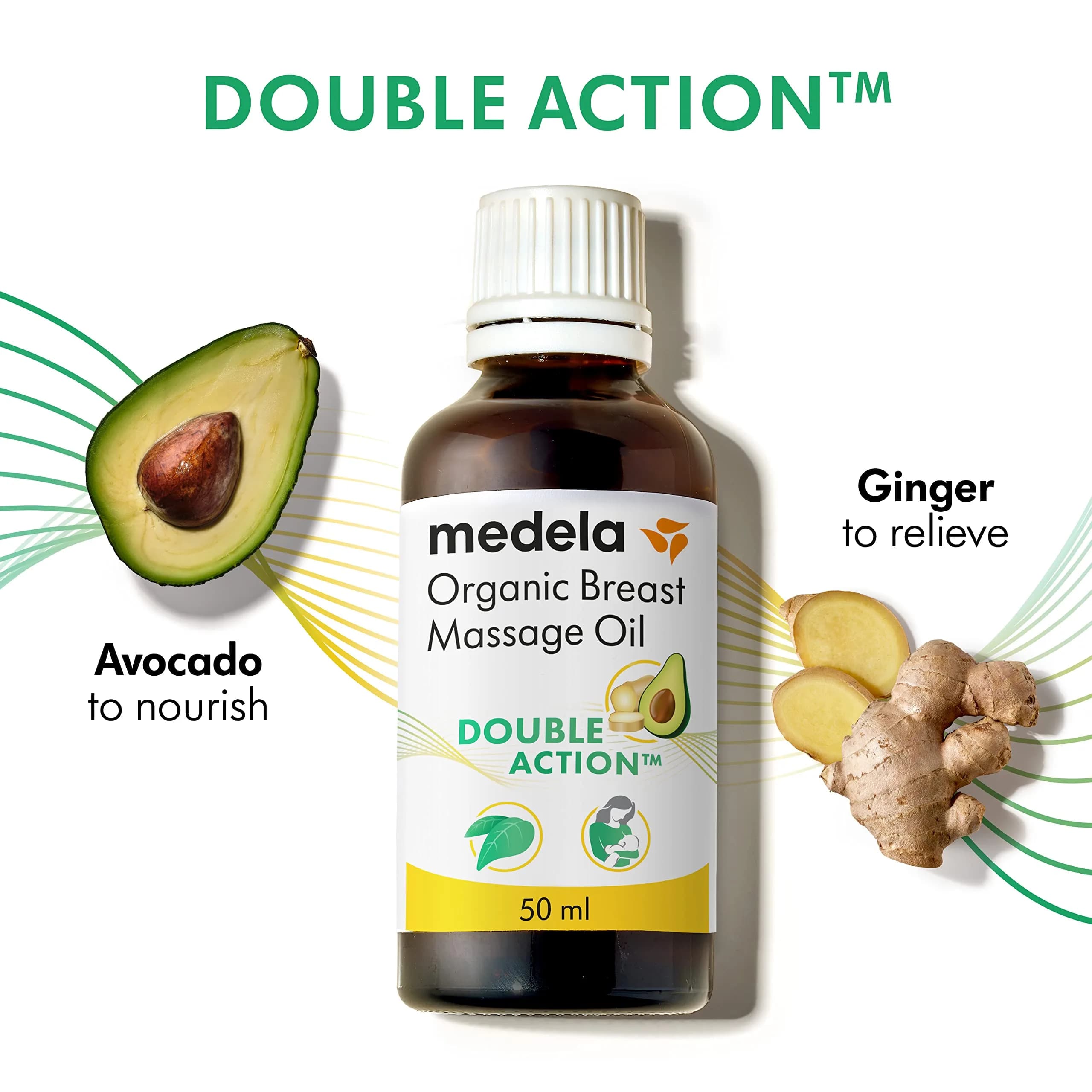 Medela Organic Breast Massage Oil for Breastfeeding Mothers, 50ml (1.69 fl. oz). | USDA Organic & Vegan Formula - view 3