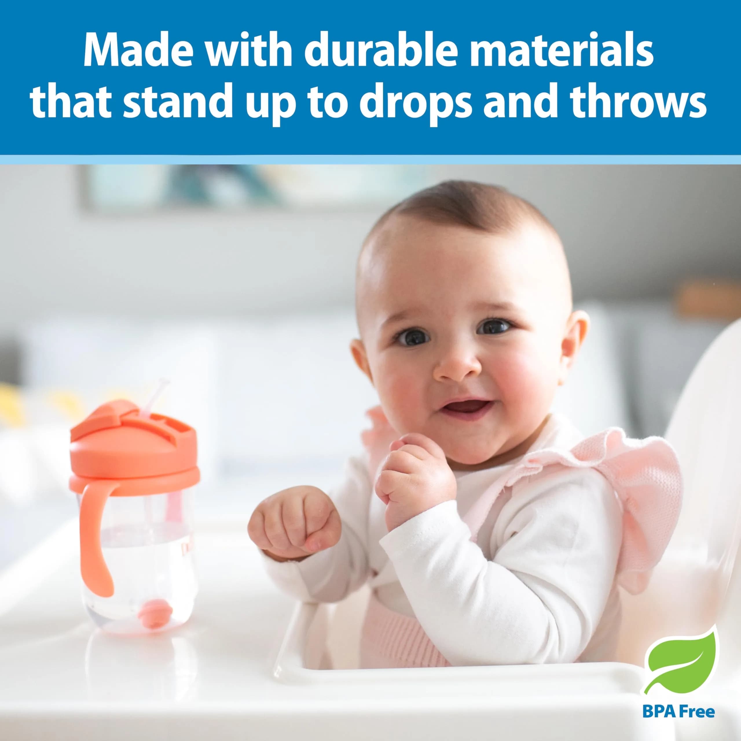 Dr. Brown's Milestones Baby's First Straw Cup 266ml (9 oz) | Spill-Proof & BPA-Free for Toddlers 6m+ - view 2