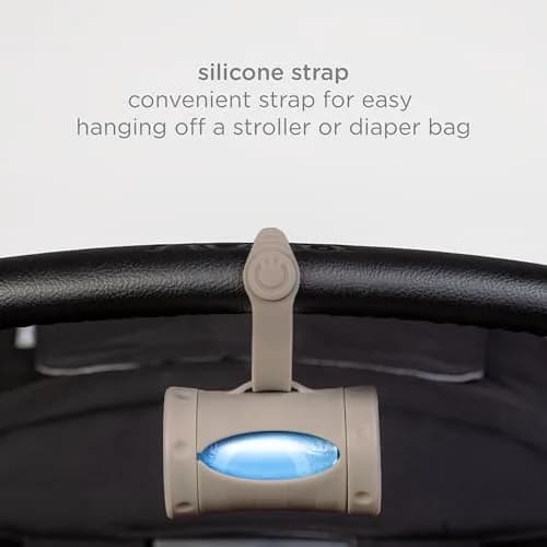 Ubbi Retractable Diaper Bag Dispenser with Silicone Strap & Lavender Bags | Taupe, 1 Count (Pack of 1) thumbnail 4