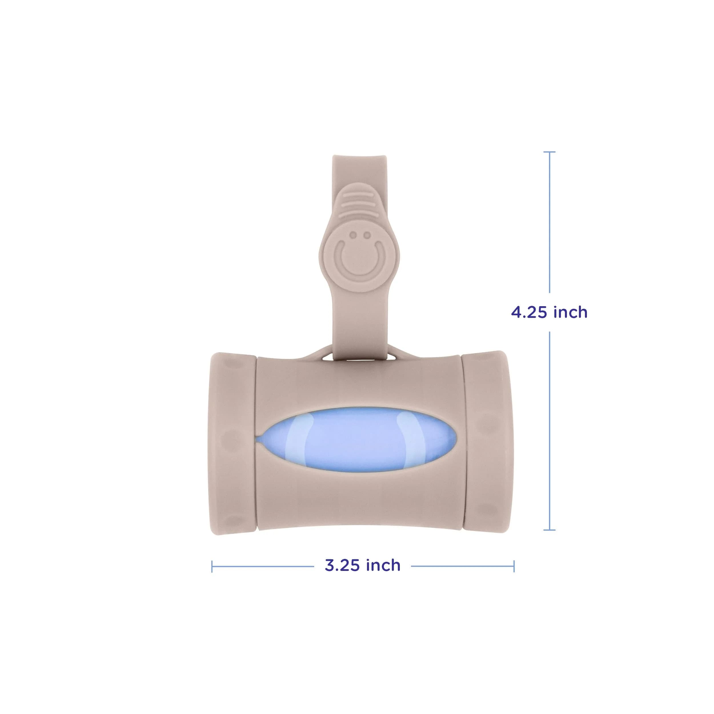 Ubbi Retractable Diaper Bag Dispenser with Silicone Strap & Lavender Bags | Taupe, 1 Count (Pack of 1) - view 2
