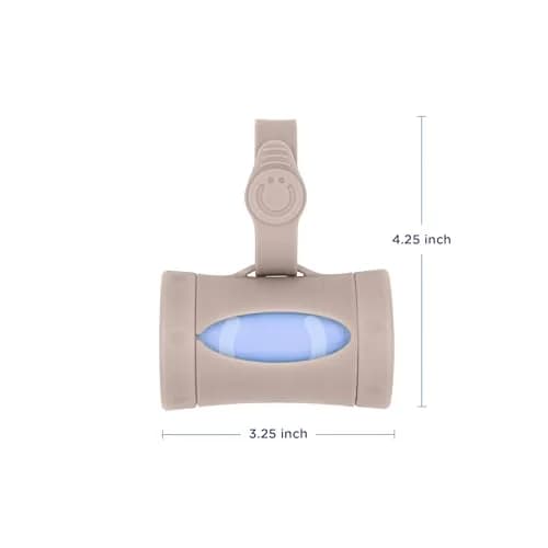 Ubbi Retractable Diaper Bag Dispenser with Silicone Strap & Lavender Bags | Taupe, 1 Count (Pack of 1) thumbnail 2
