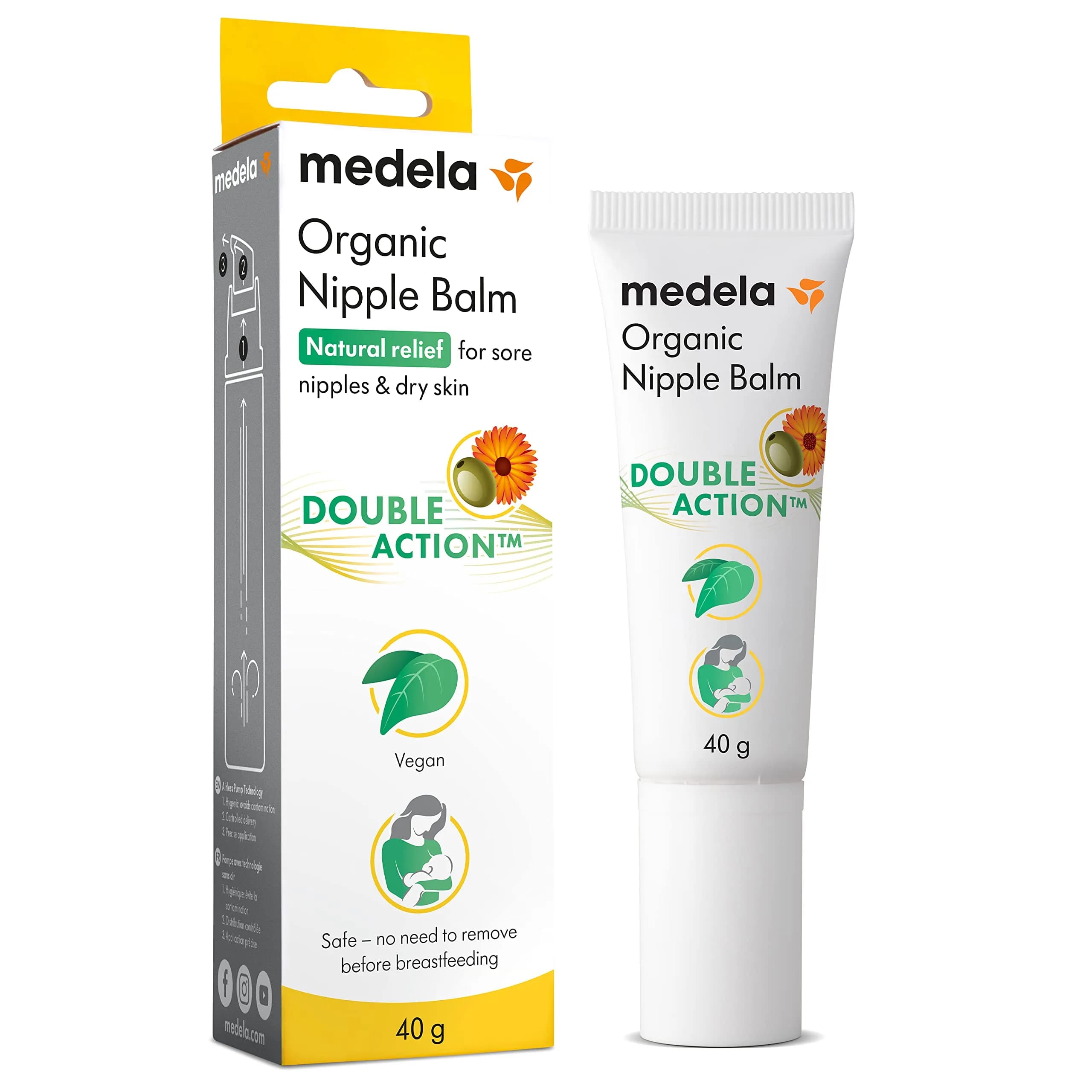 Medela Organic Breast Massage Oil for Breastfeeding Mothers, 50ml (1.69 fl. oz). | USDA Organic & Vegan Formula — Organic Nipple Balm