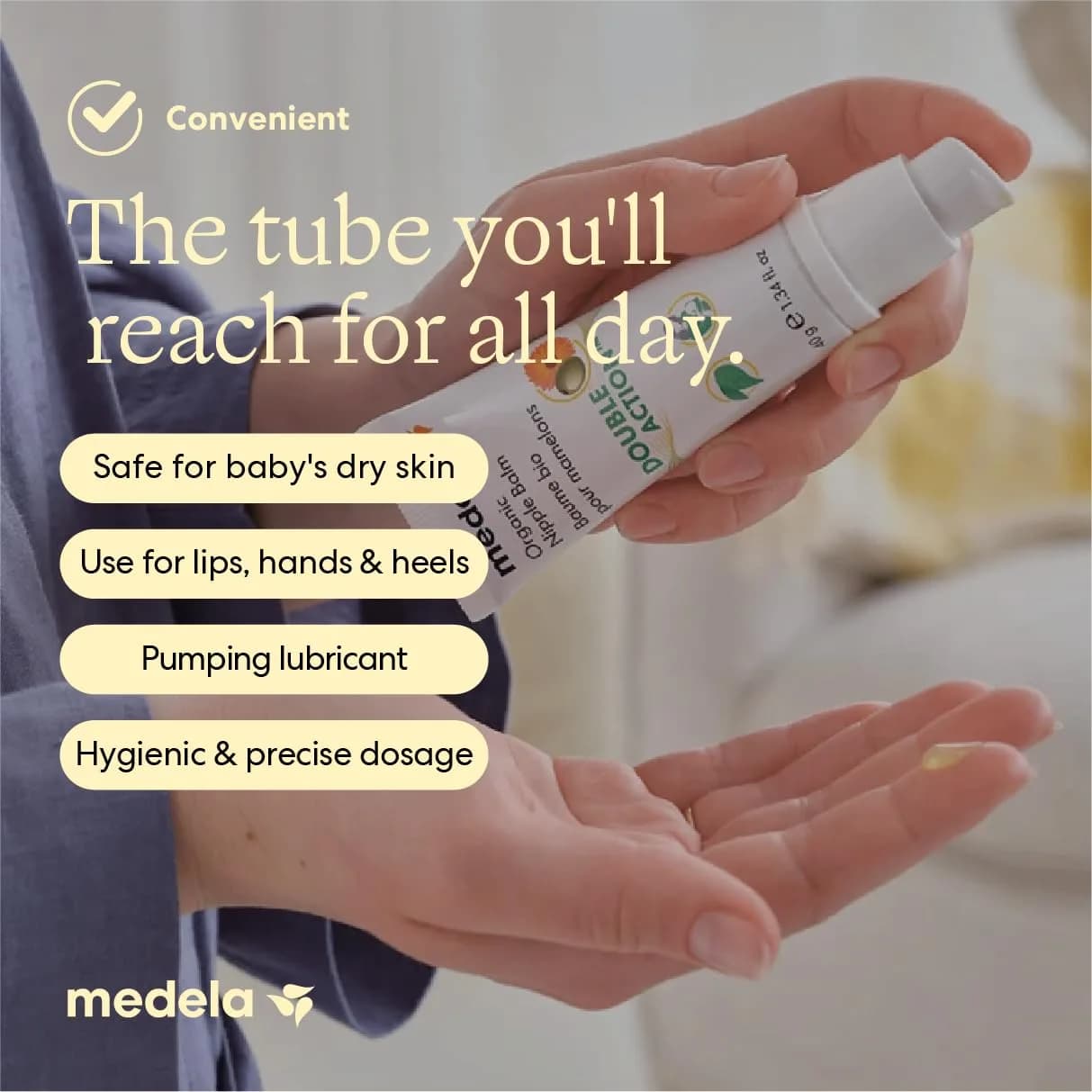 Medela Organic Nipple Cream 40g (1.34 oz) | Soothes Sore Nipples, Safe for Baby, No Rinse Needed - view 8