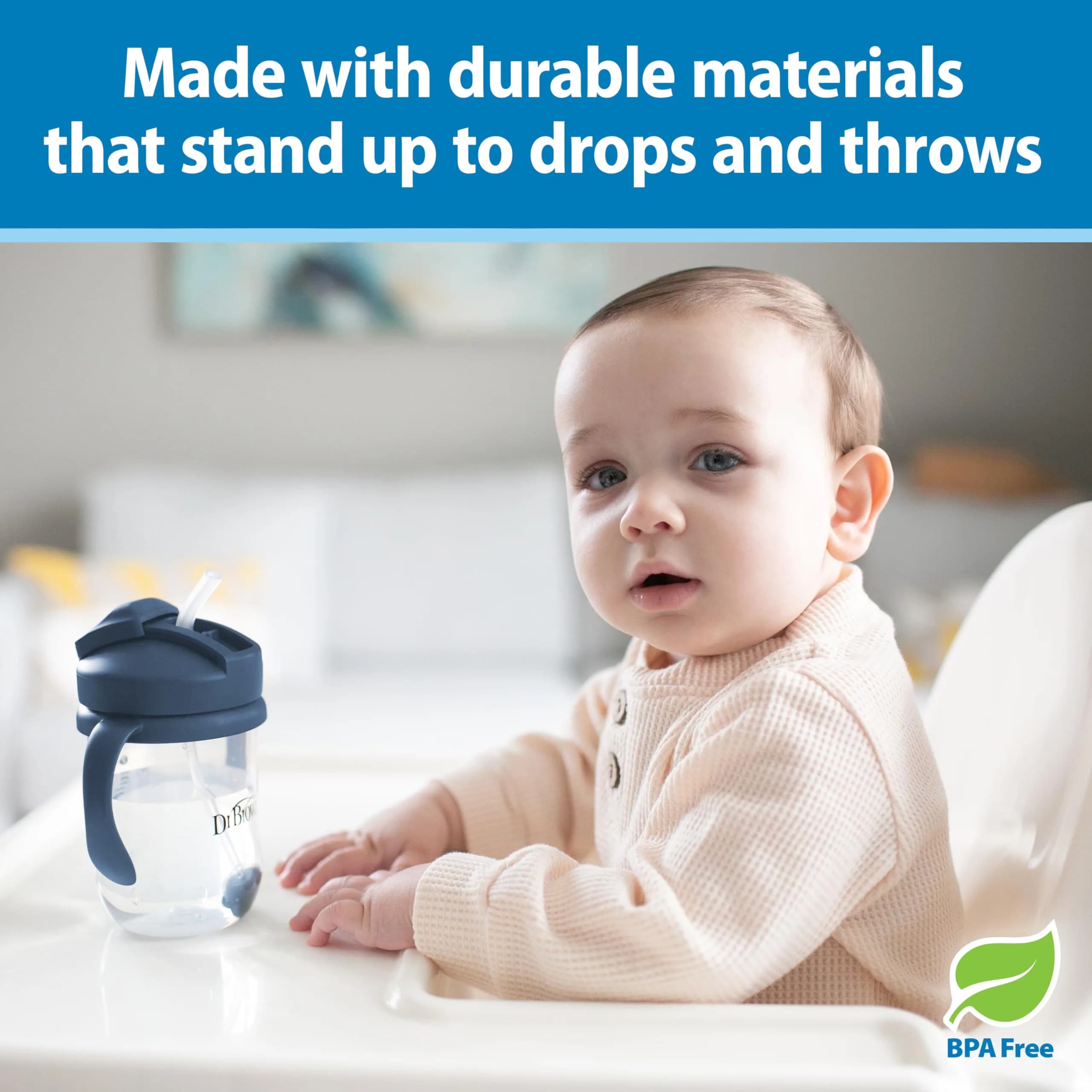 Dr. Brown's Milestones Straw Cup 270ml (9 oz) | Spill-Proof Toddler Cup for Babies 6m+ - view 5