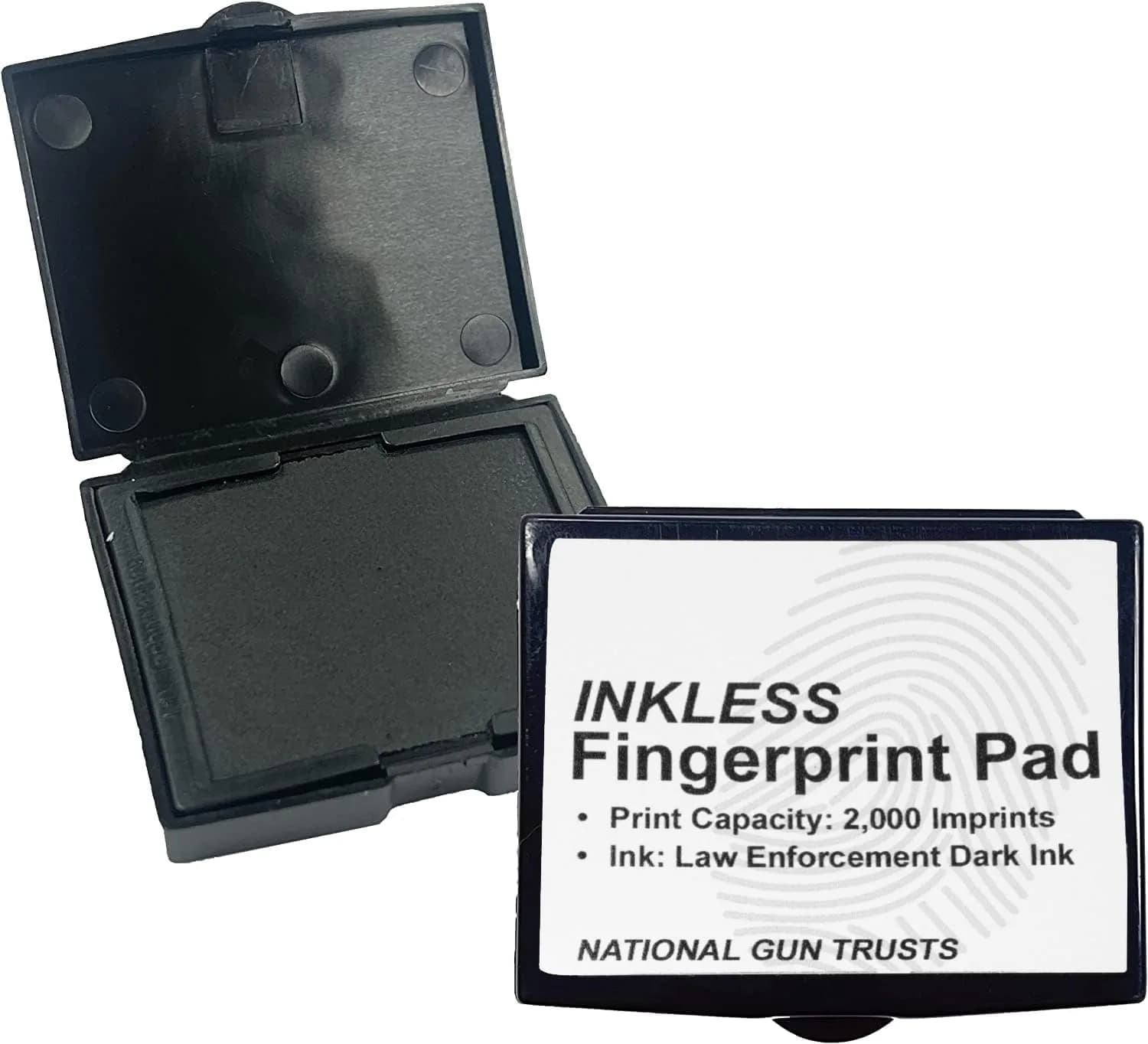 NATIONAL GUN TRUSTS Fingerprint Ink Pad - Made in USA - Black Ink, 2.16" Wide | Permanent, Inkless, Law Enforcement