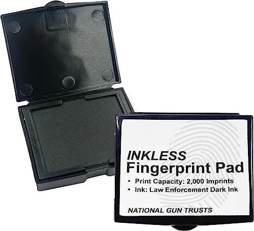 NATIONAL GUN TRUSTS Fingerprint Ink Pad - Made in USA - Black Ink, 2.16" Wide | Permanent, Inkless, Law Enforcement thumbnail 1